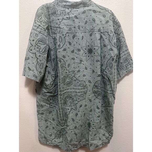 Earthbound Trading Co. Medium M Button Up Shirt Paisley Pattern Short Sleeve - Picture 7 of 7